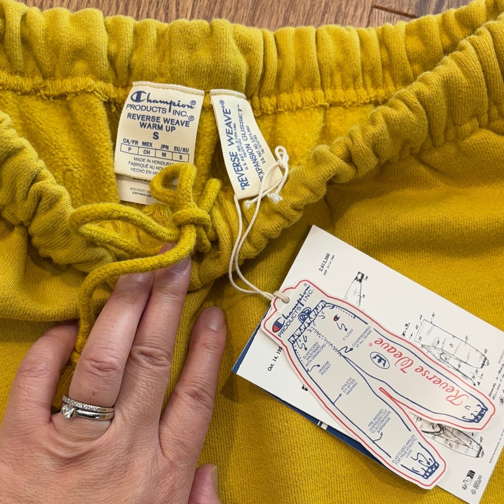 Champion Mustard Yellow Reverse Weave Sweatpants